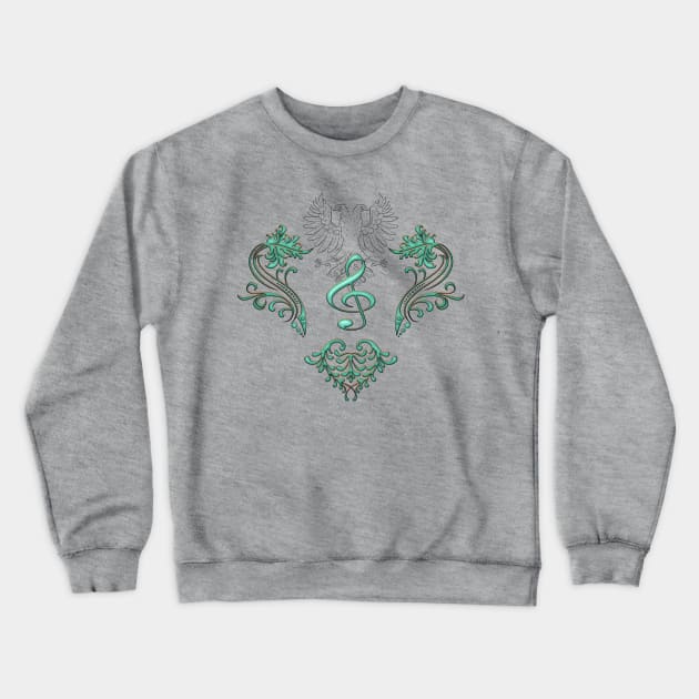 Music, decorative clef with floral elements Crewneck Sweatshirt by Nicky2342